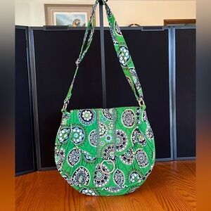 Vera Bradley Green Floral Quilted Shoulder Bag